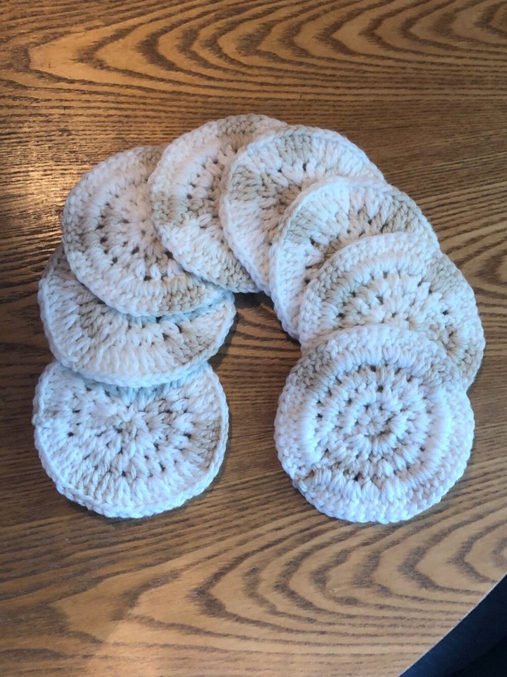 Cozy Fall Crochet Coasters Set of 8- Handmade Neutral Farmhouse